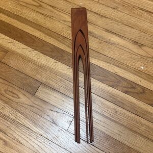 Vintage Teak Wood Nesting Tongs Set of 3